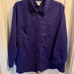 Plus size moleskin button down shirt